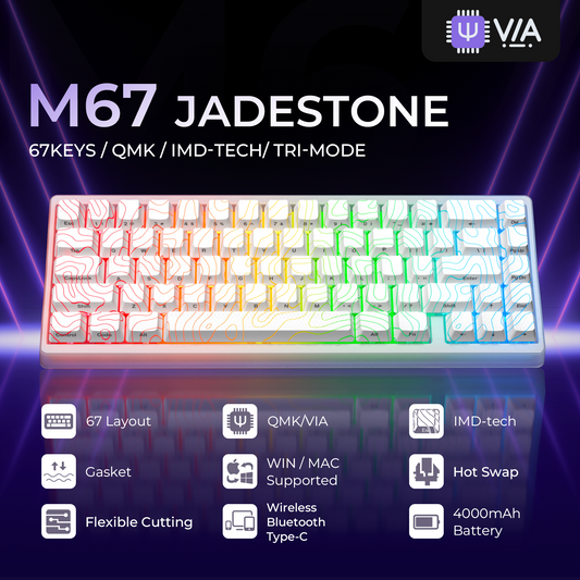 XVX M67 JadeStone VIA Tri-Mode Mechanical Keyboard